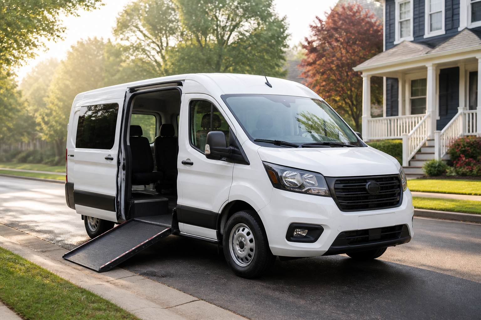 ADA accessible van with wheelchair ramp